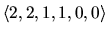 $\langle 2, 2, 1, 1, 0, 0\rangle$