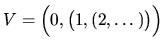 $V=\Bigl(0,\bigl(1,(2,\dots )\bigr)\Bigr)$